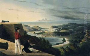 View of the English Harbour Antigua from Great George Fort Monks Hill by Johnson, J.