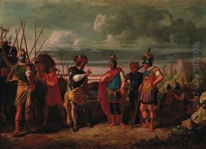 Claudius Civilis with the commanders of the Roman army
