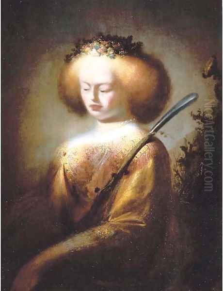 A shepherdess holding a staff - view 1