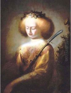 A shepherdess holding a staff