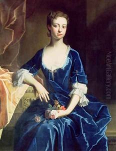 Portrait of a Lady in a Blue Velvet Dress