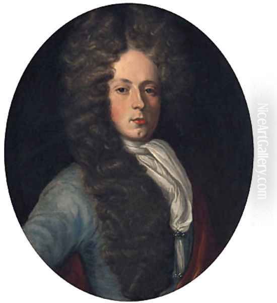 Portrait Of Anthony Wood, Half-Length, In A Blue Coat And White Stock - view 1