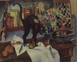 Still Life with a Cat by Jean Jovenau