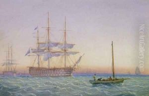 HM Frigates at Anchor by John and William Joy