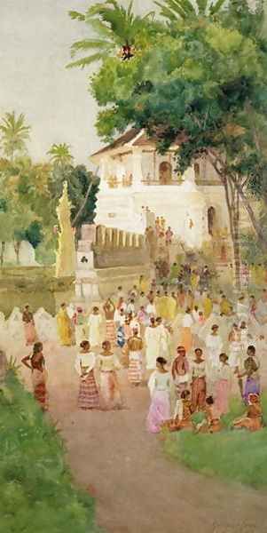 Crowds at a Monument in India - view 1