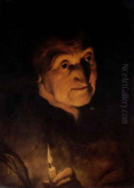 Study of an Old Woman holding a Candle - view 1