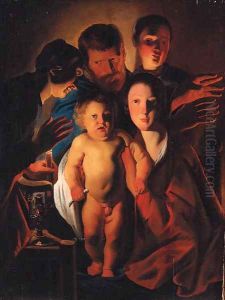 The Holy Family by candlelight