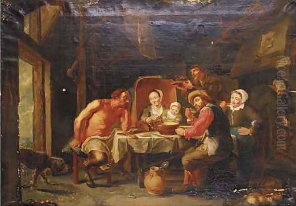 A satyr and peasants feasting - view 1