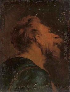 The head of a bearded man a study by Jacob Jordaens