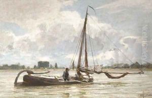 Fishermen at work by Hendrik Willebrord Jansen