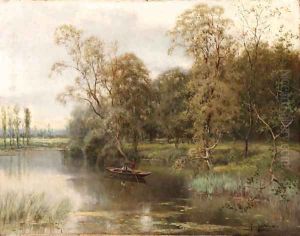 Boating on a tranquil lake by Jose Maria Jardines