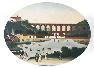 The Boqueirao Lagoon with the Lapa Aqueduct Rio de Janeiro by Leandro Joaquim