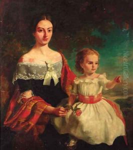 Portrait of Mrs Threshie and her daughter Luary Helen Threshie