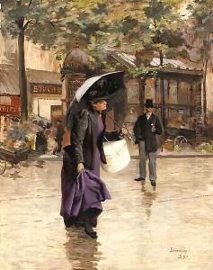 A rainy day in Paris by Etienne-Albert-Eugene Joannon