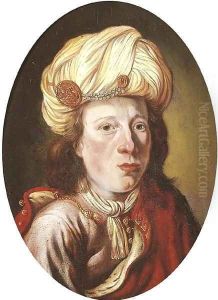 Portrait of a young man, small bust-length, in oriental costume