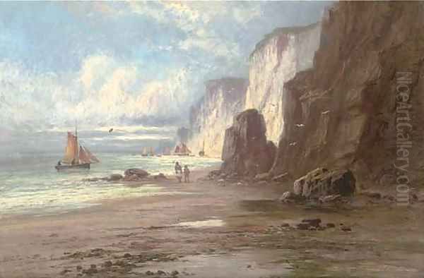 Figures on a beach; and Waves against the rocks - view 1