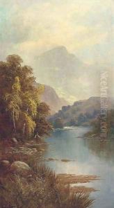 Mountainous river landscapes by Sidney Yates Johnson