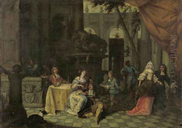 Elegant company on a terrace - view 1