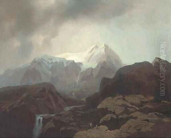 A mountainous landscape, possibly Canada by Otto Reinhard Jacobi