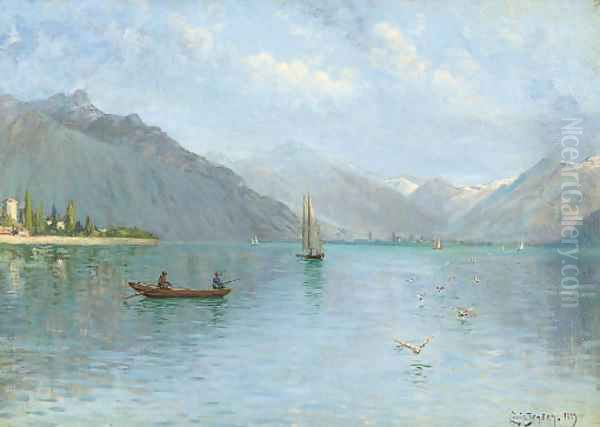 Fishing on Lake Lugano - view 1