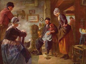 Grandfathers visit, Volendam by Carl Jacoby