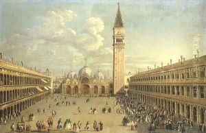 The Piazza San Marco, Venice, looking East towards Saint Mark's, by Antonio Joli