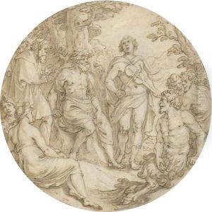 The Judgement of Midas by Pieter I De Jode