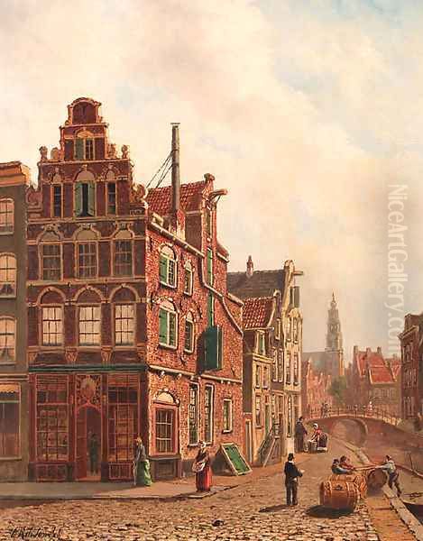 View of the city of Delft with the Oude Kerk - view 1