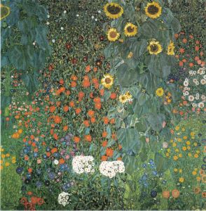Cottage Garden with Sunflowers by Gustav Klimt