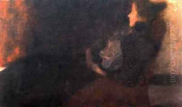 Lady At The Fireplace - view 1