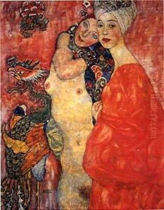 Girl-friends 1916-18 by Gustav Klimt