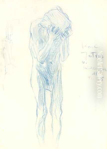 Akt eines Greises mit vorgehaltenen Handen (Study for Philosophie) - view 1