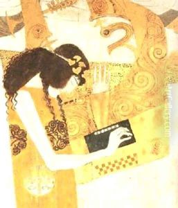 Hymn to Joy Detail from Bethoven Frieze 1902 by Gustav Klimt