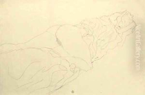 Liegender Halbakt nach rechts 6 by Gustav Klimt