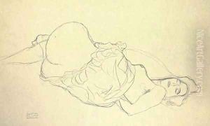 Liegender Halbakt nach rechts 4 by Gustav Klimt