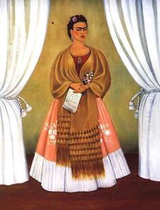 Self Portrait Dedicated To Leon Trotsky Or Between The Curtains 1937