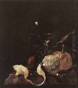Still-Life with Lemon, Oranges and Glass of Wine 1663-64 by Willem Kalf