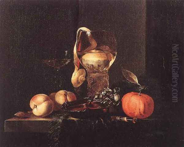 Still-Life with Silver Bowl, Glasses, and Fruit 1658 - view 1
