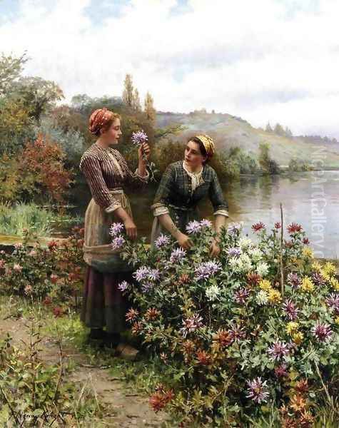Peasant Girls In Flower Garden - view 1