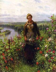 A Maid In Her Garden by Daniel Ridgway Knight