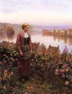 A Garden Above The Seine Rolleboise by Daniel Ridgway Knight