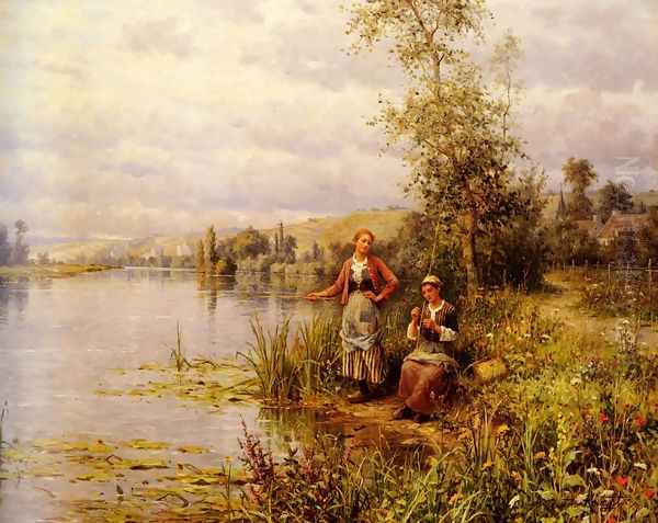 Country Women Fishing On A Summer Afternoon - view 1