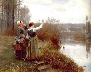 Hailing The Ferry by Daniel Ridgway Knight