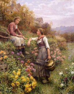 Gossips by Daniel Ridgway Knight