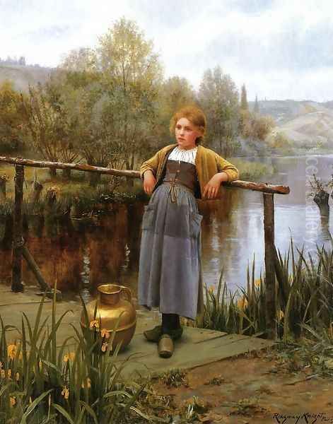 Young Girl By A Stream - view 1
