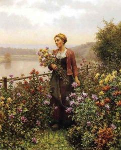 Woman In A Garden by Daniel Ridgway Knight