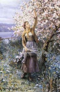 Gathering Apple Blossoms by Daniel Ridgway Knight