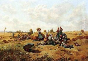 Resting Harvesters by Daniel Ridgway Knight