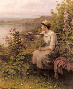 Resting In The Garden by Daniel Ridgway Knight