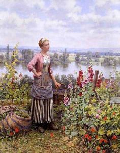 Maria On The Terrace With A Bundle Of Grass